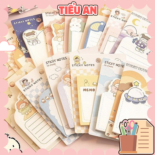 Giấy Note hình Thỏ và Em bé (dán được) 30 tấm - Lấy mẫu ngẫu nhiên ...