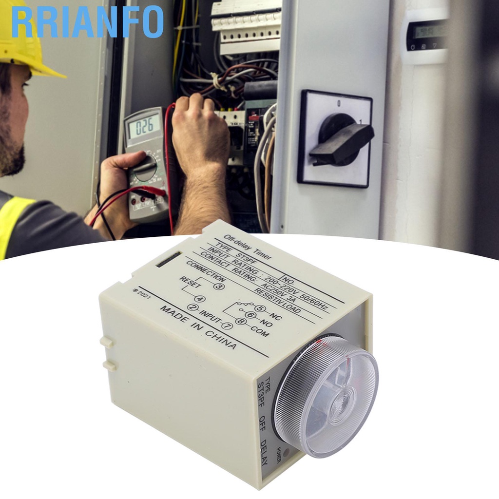 Rrianfo Rơ le đút tắt nguồn thời gian hẹn giờ chính xác cao AC200‑220V ST3PF
