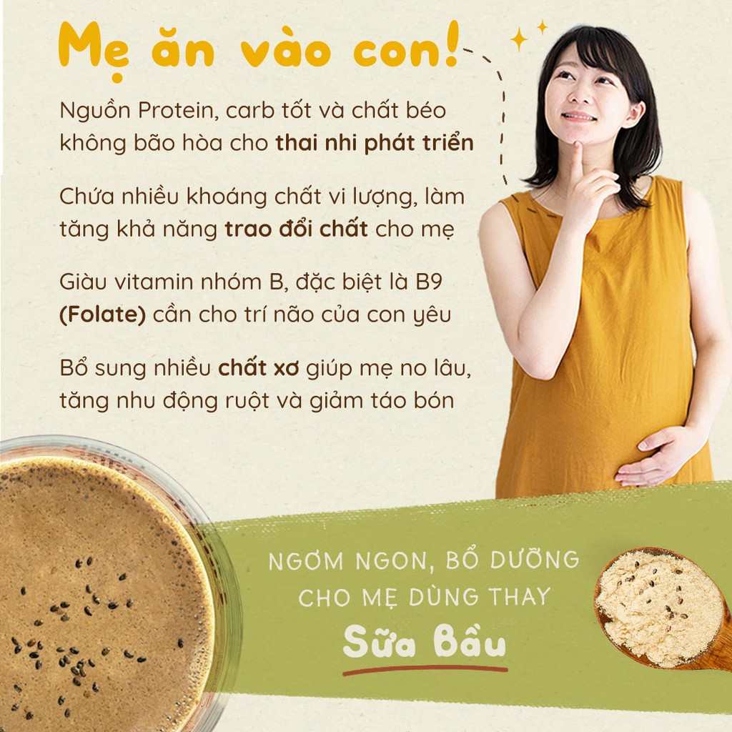 Bột Ngũ cốc dinh dưỡng, ngũ cốc bầu lợi sữa bổ sung dưỡng chất thiết yếu từ 11 hạt cho thai kỳ 250g | Nhà Đậu