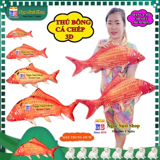 THÚ BÔNG CÁ CHÉP 3D SIÊU MỀM MỊN SIZE 60CM - GẤU BÔNG HÌNH CÁ CHÉP