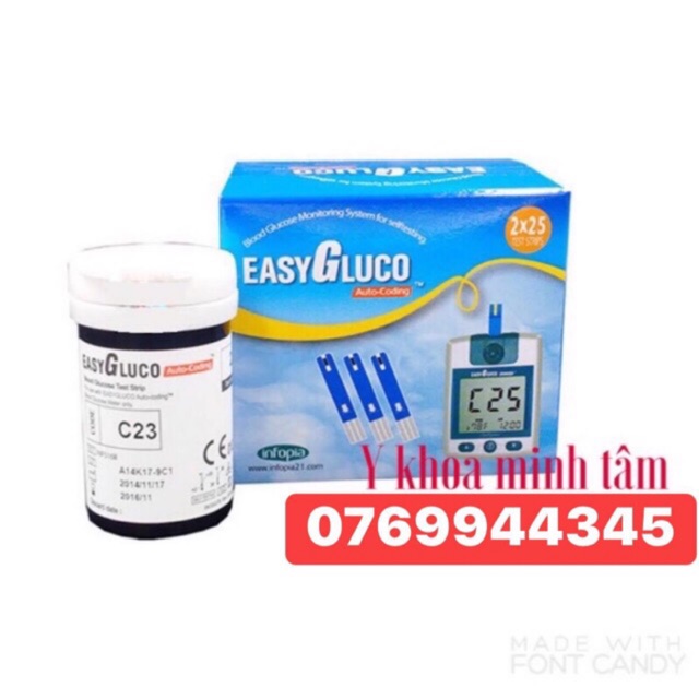 Que thử đường huyết Easy Gluco ( hộp 2 lọ 25 que ) (date mới nhất ...