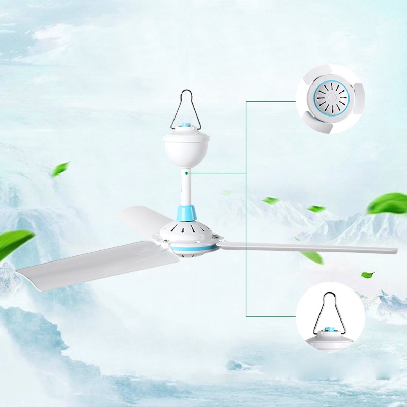 MIS Hộ Gia Đình Quạt Trần 12V Quạt Treo Quạt Đa Năng Với 2 Cáp 4M
