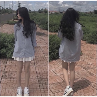 Áo sơ mi trơn dài tay 1 túi 5 màu, chất vải kate lụa thoáng mát, thời trang nữ Basic