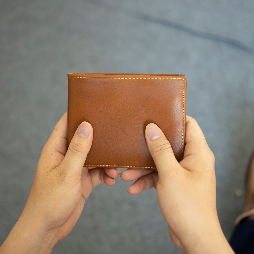 Ảnh Ví nam da bò Nappa V104 cao cấp Bụi Leather da thật màu nâu bò full hộp làm quà tặng bảo hành 24 tháng 3