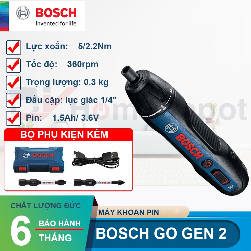 [Mã BMLTB200 giảm đến 100K đơn 499K] Máy vặn vít dùng pin Bosch go gen 2