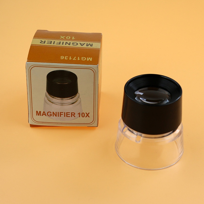 MIS 10X Kính lúp mắt Loupe Lens Jeweler Coin Stamp Kính lúp một mắt