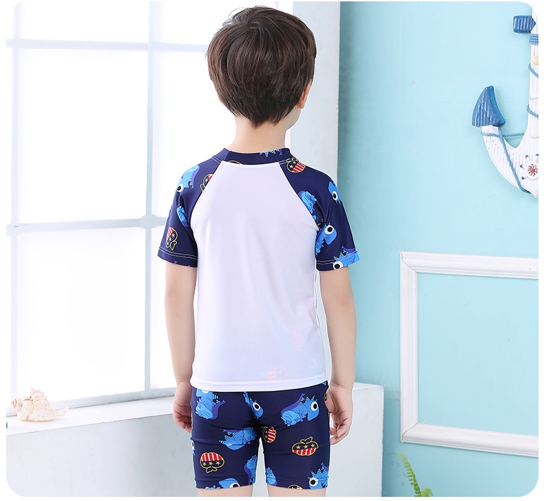 Mô tả Đồ Bơi Trẻ Em Tặng Kèm Nón Bơi Vải Bộ Đồ Bơi Cho Bé Cao Từ 85cm Đến 125cm Khủng Long Trắng Cleacco DBTE BORO SPORT - 4