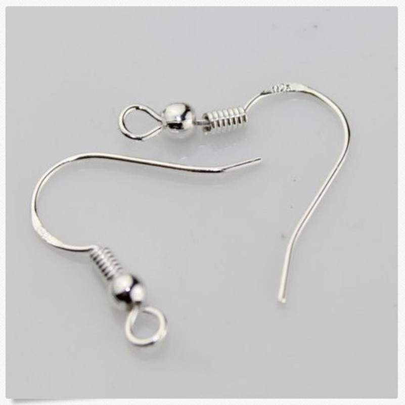 Set 100 móc khuyên tai bạc 925 tự thiết kế thời trang DIY