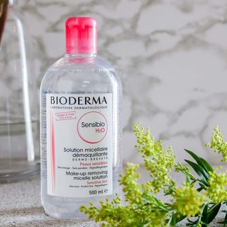 Nước Tẩy Trang Pháp Bioderma H2O 500ml xanh hồng, dịu nhẹ dành cho mọi loại da không gây kích ứng và đánh bay mụn