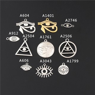 10 Chiếc Bạc Cổ / Vàng Trong Mắt Tròn Rah Ai Cập Mắt Của Horus Ai Cập Quyến Rũ Trang Sức Làm DIY Handmade Thủ Công