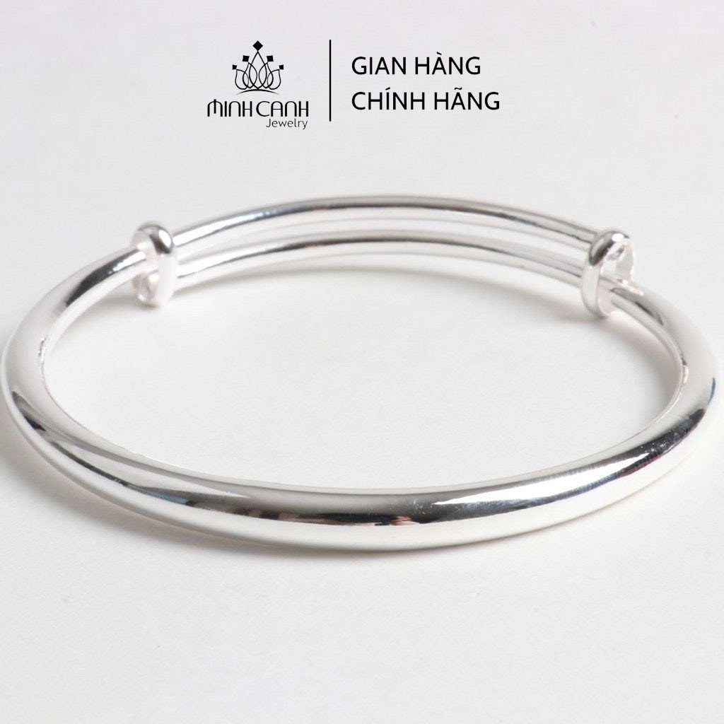 Ảnh Lắc Bạc Tròn Trơn Khắc Tên Điều Chỉnh Được Size Cho Bé Từ 0 đến 5 Tuổi - Minh Canh Jewelry 1