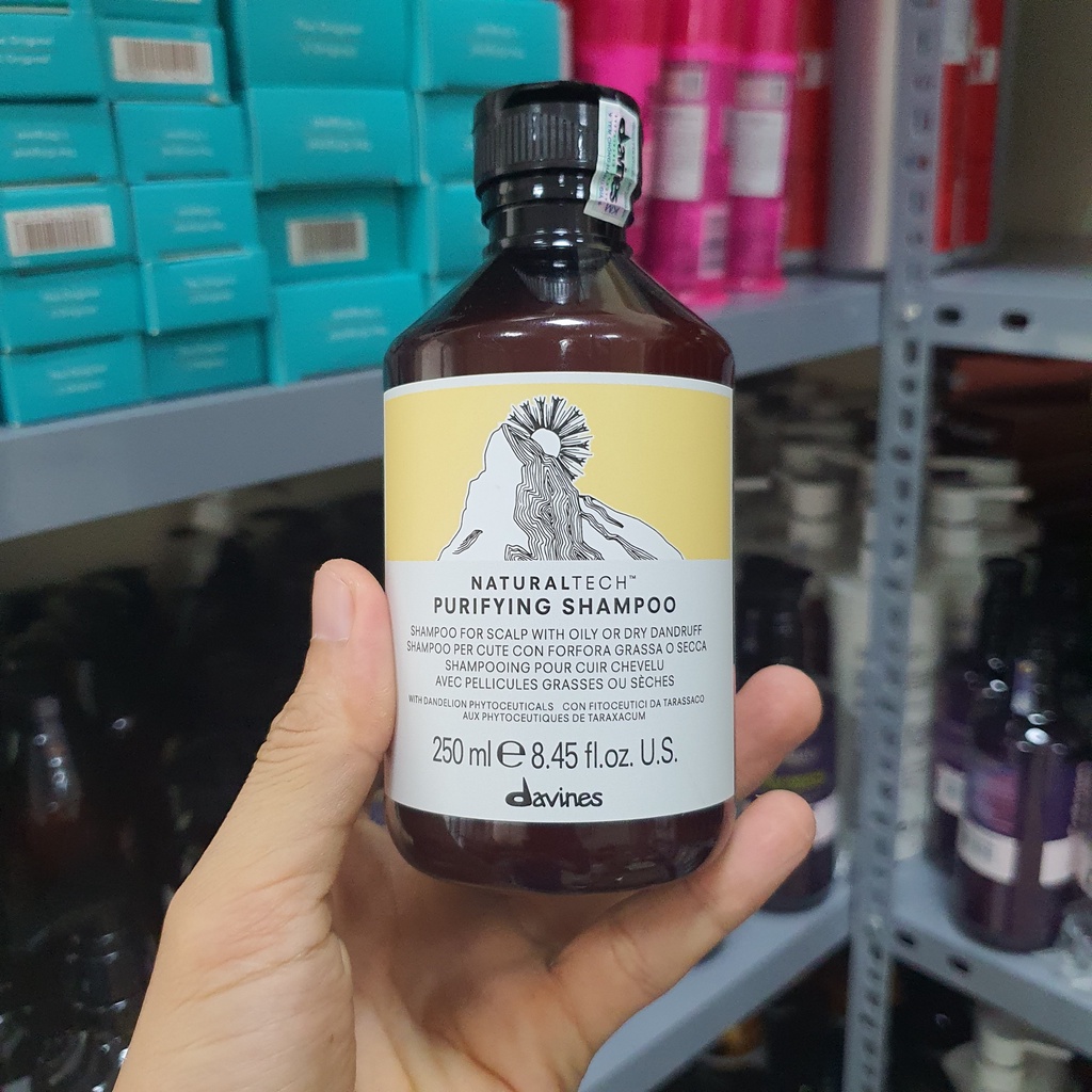 Dầu Gội Davines NaturalTech Purifying Shampoo 250ml/1000ml | Hỗ Trợ Làm Sạch Gàu, Chăm Sóc Da Đầu.