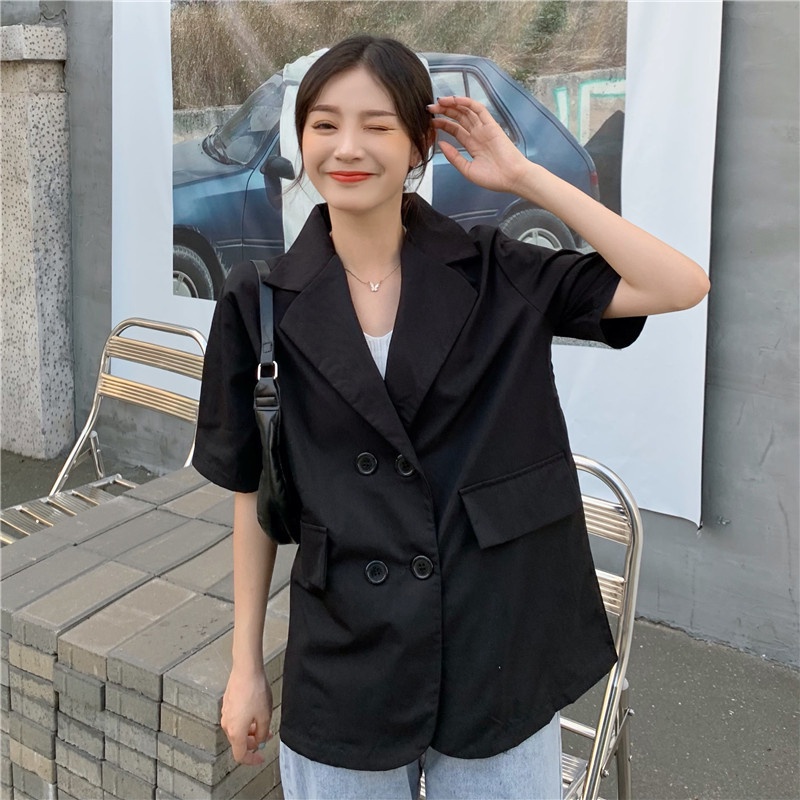 Áo khoác Blazer UNDERCOOL 1 lớp ngắn tay form rộng xinh xắn K31 - AV08