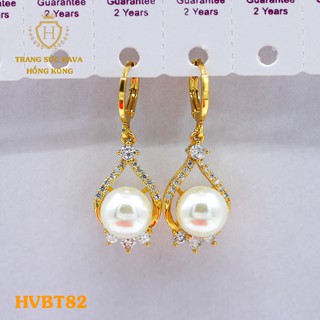 Bông Tai, Khuyên Tai Nữ Dáng Dài Xi Mạ Vàng Non Cao Cấp - Trang Sức Hava Hong Kong - HVBT82