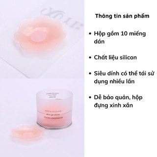 Miếng dán ngực ti silicon chống lộ nhũ hoa tái sử dụng nhiều lần DEVARI H02
