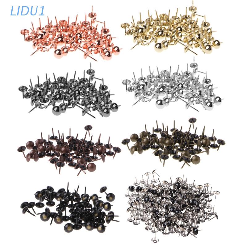 1 Bộ 100 Đinh Ghim Đầu Tròn Dùng Trang Trí Đồ Nội Thất/Ghế Sofa DIY