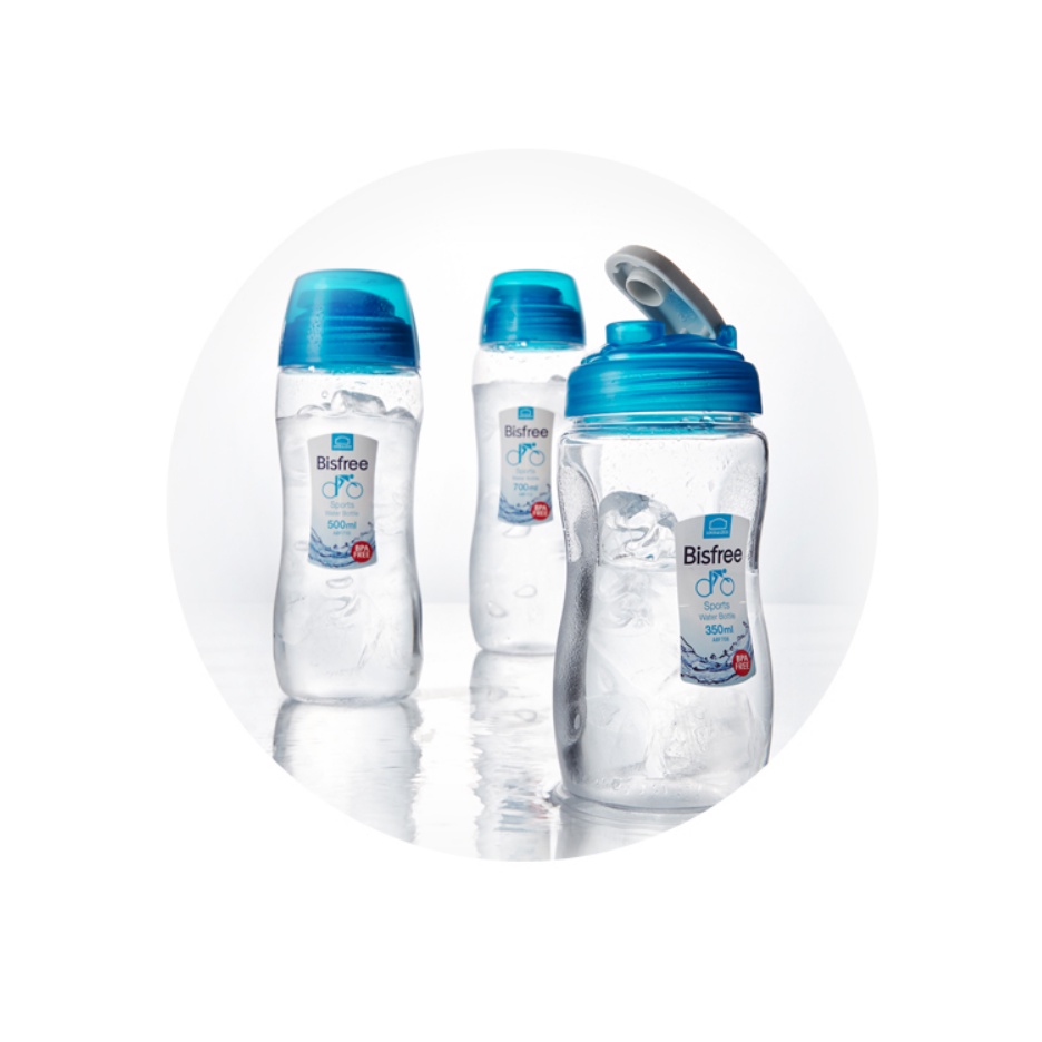 Bình Nước Thể Thao Bisfree Có Ống Hút Dung Tích 350ml / 500ml ABF710TB