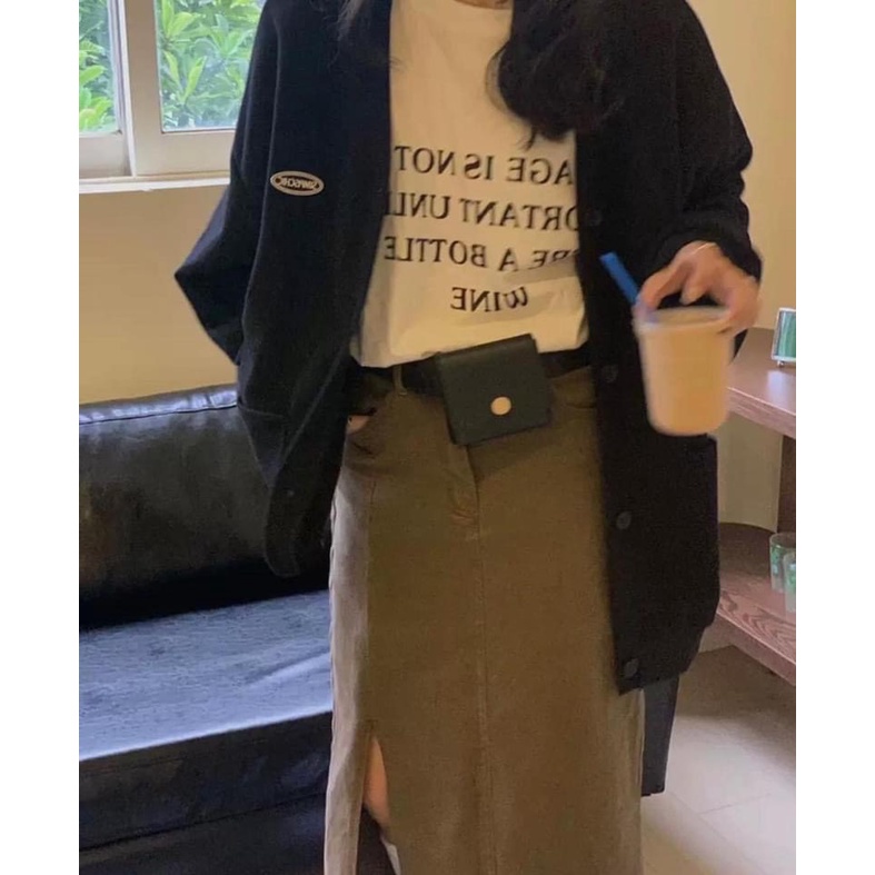 Áo Khoác Cardigan mỏng chất liệu vải tổ ong sang trọng logo sc trước ngực form dáng Hàn Quốc.