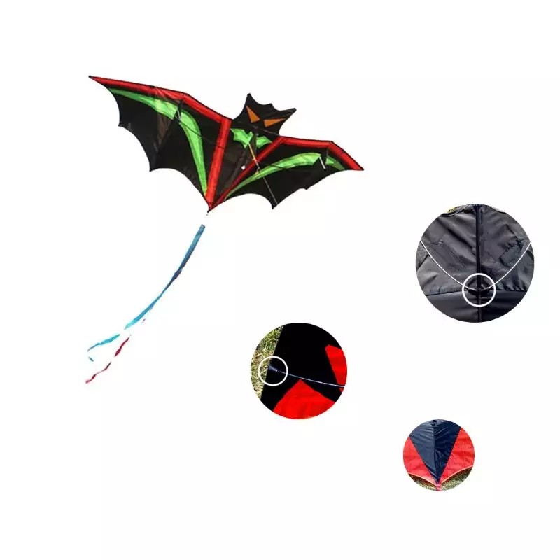 Diều dơi hoạt hình 1.9M/6.23ft, Nhựa FRP, Rod thể thao bay, bãi biển Ripstop, nylon kitesurf, quà tặng cho gia đìn