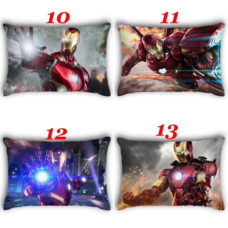 Vỏ Gối Chữ Nhật In Hình Iron Man Một Mặt Bằng Polyeste Trang Trí Nhà Cửa (Không Kèm Lõi)