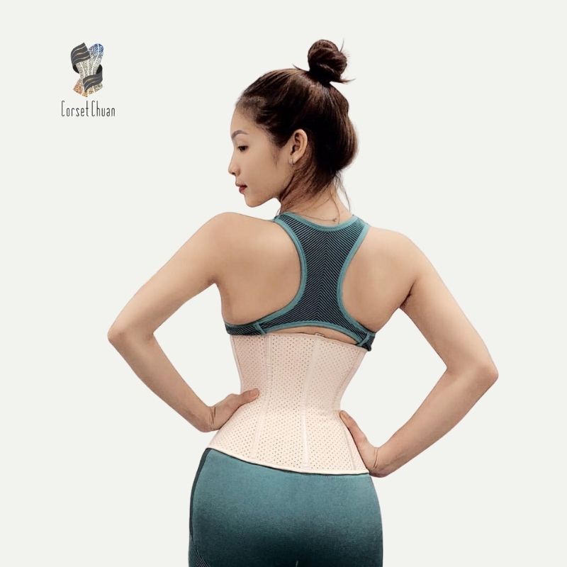 Ảnh Đai nịt bụng giảm mỡ định hình eo thon Latex Corset Chuẩn Châu Âu lưới màu da phiên bản không viền chữ 1