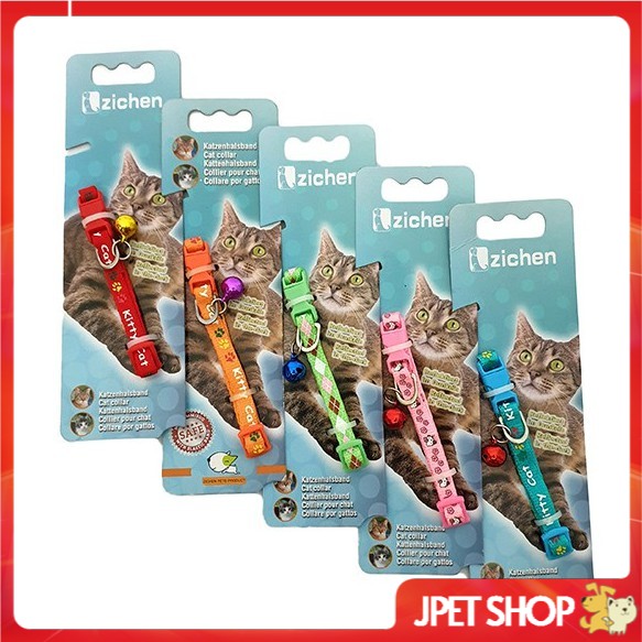 Vòng cổ gắn chuông zichen cho chó mèo nhỏ bản 0.8 cm - Jpet shop