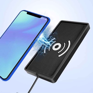 Đế sạc điện thoại không dây sạc nhanh Qi 10W có đệm chống sốc dùng trong xe hơi văn phòng