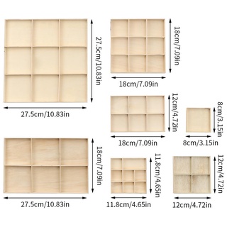 [Vận chuyển nhanh] Hộp gỗ lưu trữ IDEANEST Hộp đựng đồ trang sức nhiều lưới Pallet Ngăn kéo chia ngăn kéo Máy tính để bàn