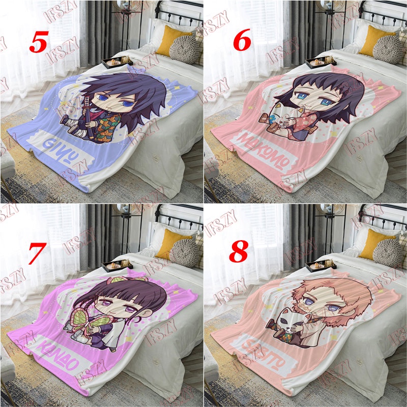Chăn Điều Hòa Không Khí 4 Kích Cỡ Bằng Vải flannel In Hình anime demon slayer kamado tanjirou & kamado nezuko