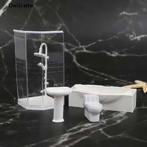 NRL 1: 25 Bộ mô hình phòng tắm thu nhỏ cho nhà búp bê gồm bồn tắm, bồn rửa