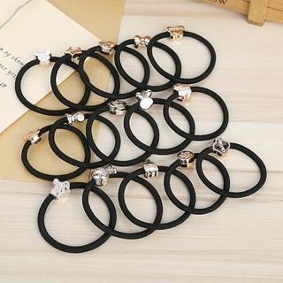 GY9 Dây buộc tóc cao su đen từ Hàn Quốc, bền và có độ đàn hồi cao