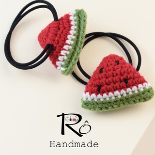 Dây buộc tóc miếng dưa hấu đỏ xinh cho nữ và bé gái 5cm |Đồ cột tóc trái cây  |Shop Rô Handmade