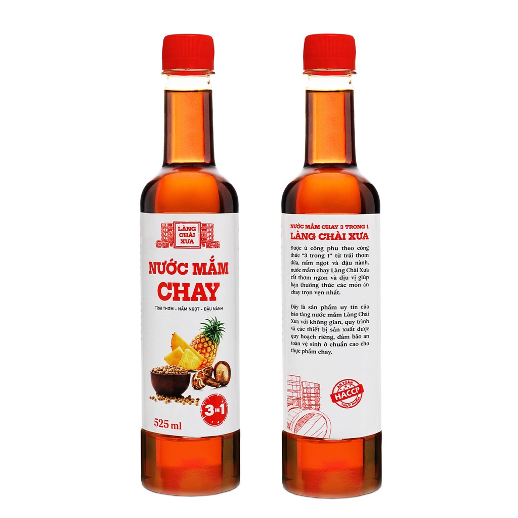 Mô tả Nước mắm chay 3 trong 1 Làng Chài Xưa (01 chai) 525ml trái thơm nấm ngọt đậu nành 300 năm truyền thống - 2