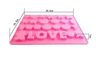 Khuôn Silicon Làm Socola,Thạch Rau Câu,Kẹo Dẻo,Pudding Trang Trí Hình LOVE Và Ký Tự đặc Biệt