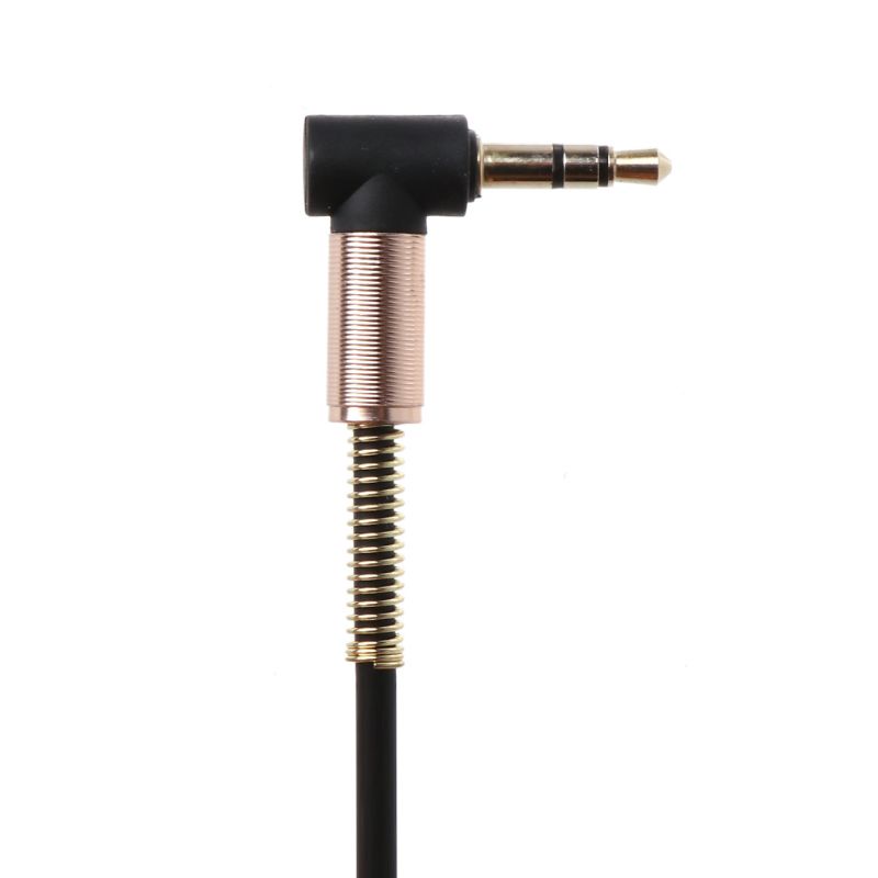 Redbaiaa1 3 5 mm đến 3 5mm Nam Jack Cáp 24cm Kép 90 Độ Uốn Xe Ô Tô Dây Aux
