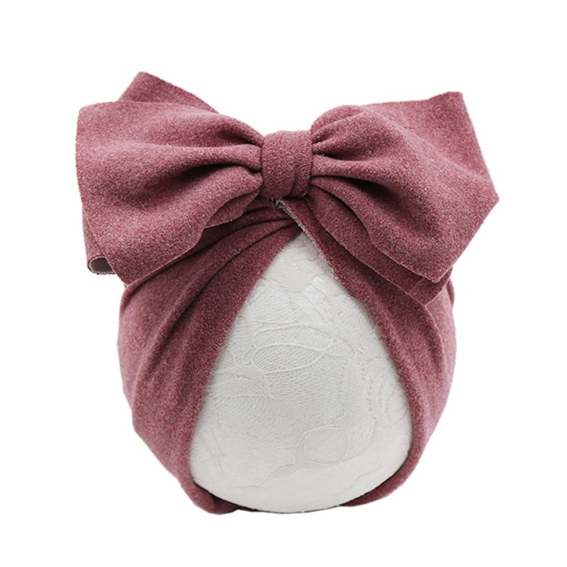 Tầm Nhìn Bé Turban Mũ Dễ Thương Màu Trơn Cotton Sơ Sinh Trẻ Sơ Sinh Beanie Ngọt Ngào Bé Gái