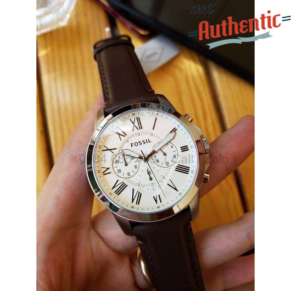 Đồng Hồ Nam Fossil Grant Chronograph Brown Leather Men's FS4735 ...