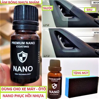 DUNG DỊCH ĐÁNH BÓNG NANO NHỰA NHÁM XE MÁY , Ô TÔ NHƯ MỚI ( TẶNG MÚT )