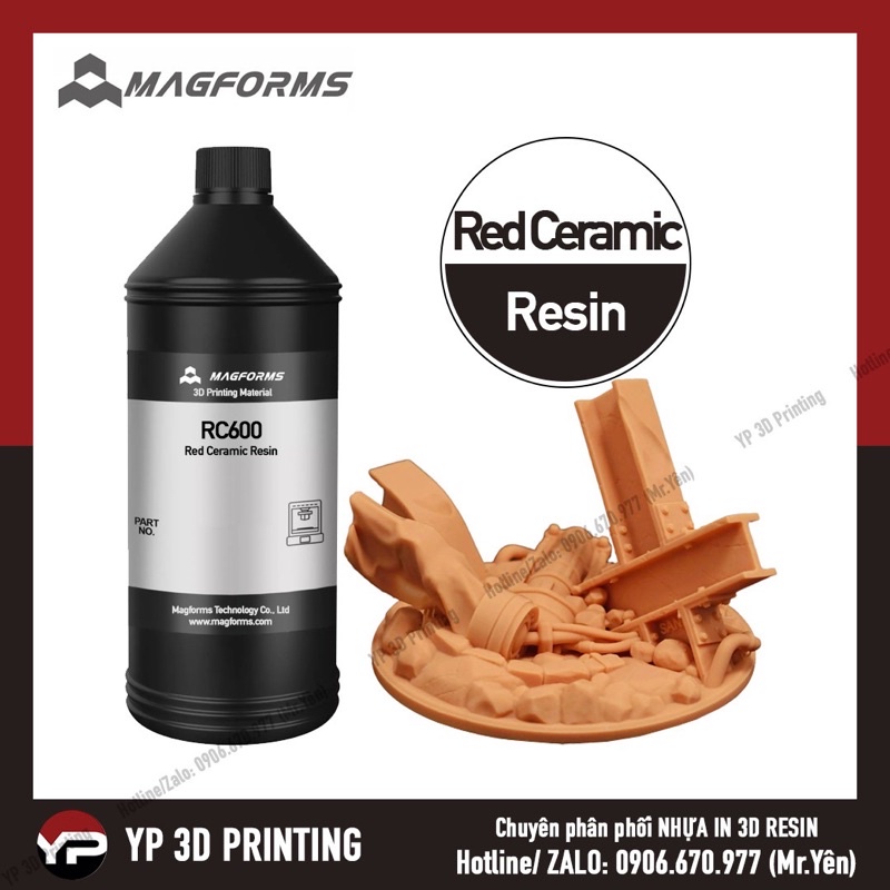 [Nhựa in 3D Resin Gốm Đỏ RC600] MAGFORMS Red Ceramic Resin 1000ml ...