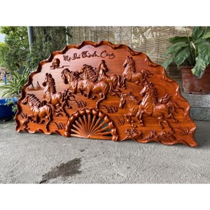 Tranh Quạt Mã Đáo Thành Công Gỗ Hương TReo Tường KÍCH THƯỚC 60*120cm