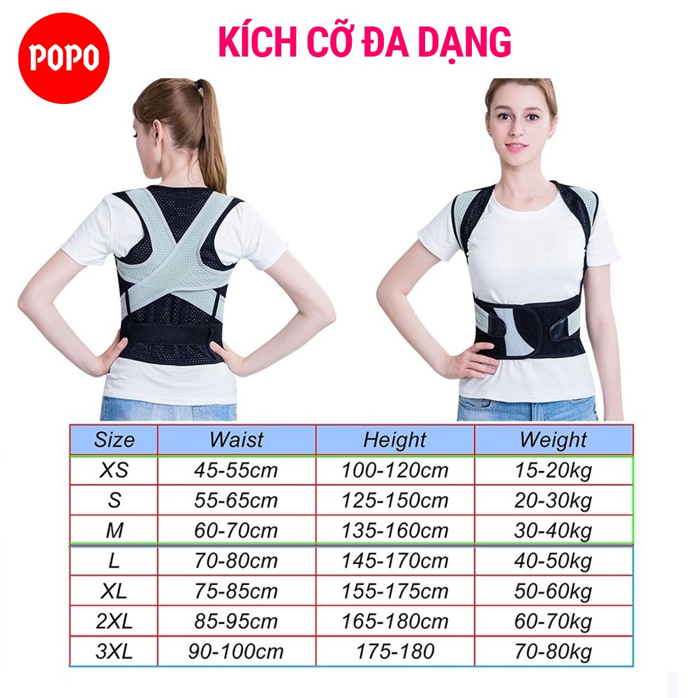 Đai chống gù lưng dành cho nam và nữ, điều chỉnh tư thế hiệu quả giúp massage thư giãn SPORTY