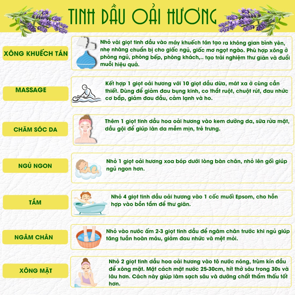 Mô tả Tinh dầu Oải Hương (Lavender) TAMAS 10ml thơm phòng, thư giãn - 3