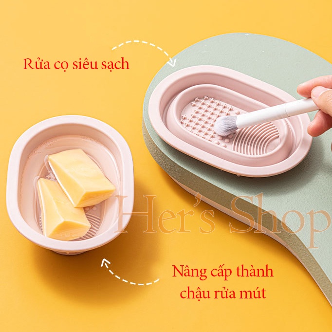 Miếng Rửa Cọ Trang Điểm Gấp Gọn Tiện Lợi - Dụng Cụ Vệ Sinh Cọ Make Up ...