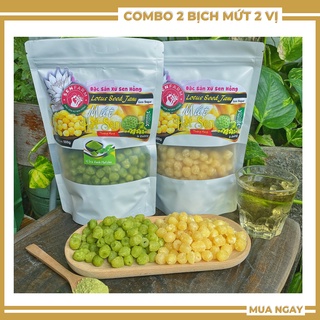 COMBO 2 Loại Mứt Hạt Sen 2 vị (trà xanh + truyền thống) thượng hạng Senfarm - Mứt Tết - Bánh Tết - Quà Tết