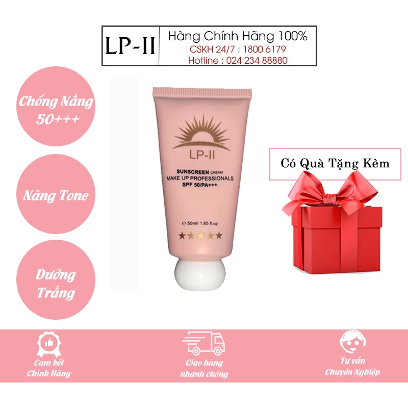Kem Chống Nắng LP- II Chống Nắng SPF50+ PA+++Dưỡng Trắng Nâng Tông Kiềm Dầu  Dùng Tốt Cho Bà Bầu và Da Dầu Da Mụn 50g