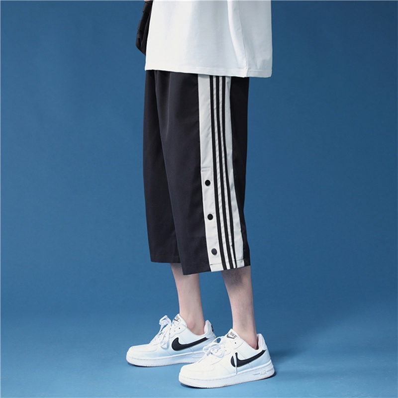 Quần short lững HAZEE unisex thể thao phối cúc lửng nam nữ mặc nhà ulzzang