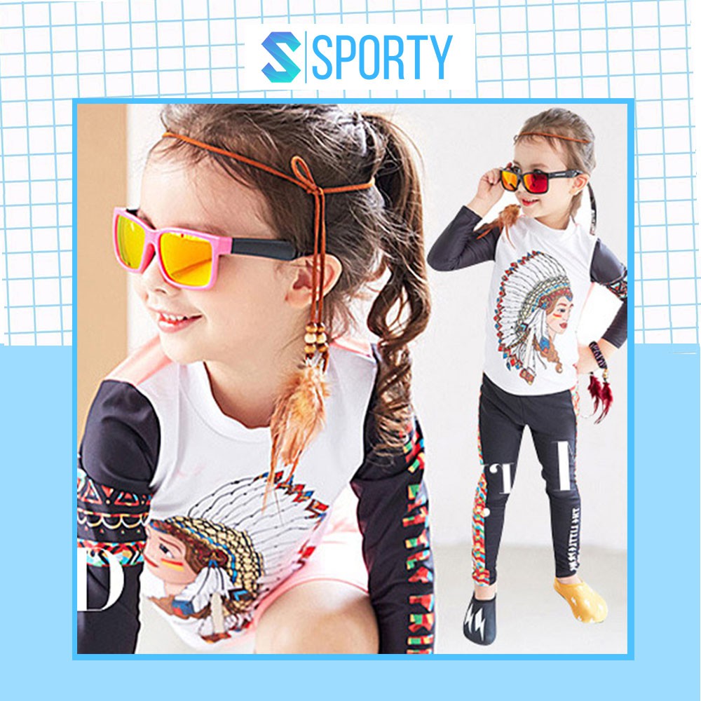 Đồ bơi trẻ em dài tay cho bé gái mẫu thổ dân độc lạ SPORTY SW344