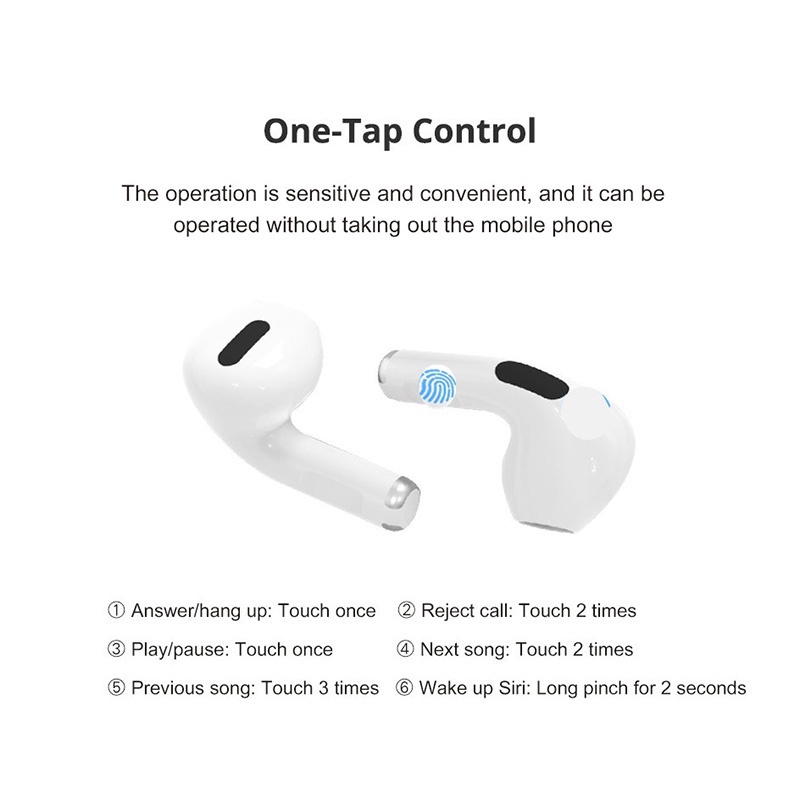 Tai nghe Bluetooth 6TWS 5.4, điều khiển cảm ứng, mic, bass, 7 màu, dùng cho thể thao và ô tô