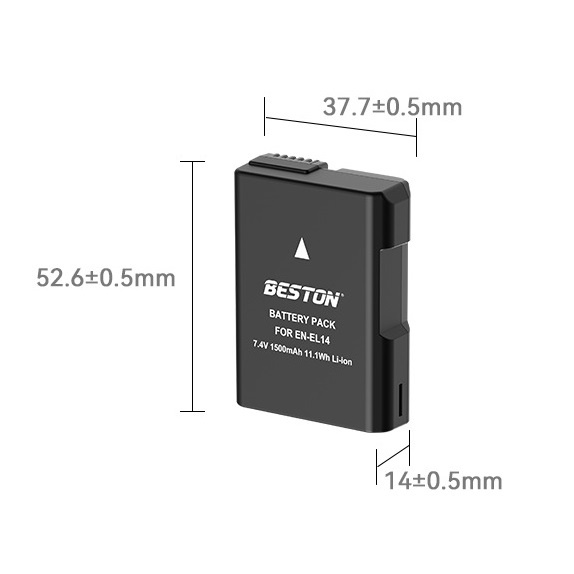 Pin EN-EL14 1500mAh và Sạc Beston cho Nikon D3100, D3200, D3300, D3400, D5100, D5200, D5300, D5500, D5600, P7000.