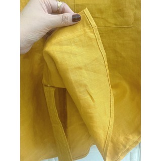 JUNE LINEN A02 - Áo sơ mi tay dài Linen Tưng Premium. Fullsize. Hình thật.